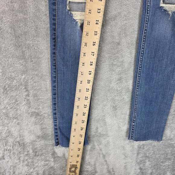 Hollister Jeans Womens 3R Blue High Rise Jean Legging Distressed W26 L28 Stretch - Picture 5 of 11